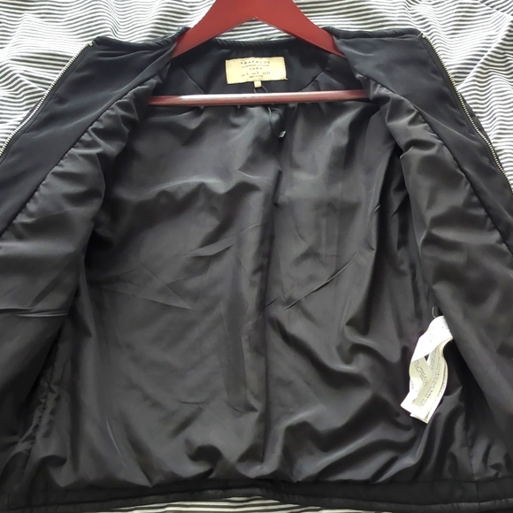 ZARA Black Silver Zipper Jacket US Size S - Picture 8 of 8